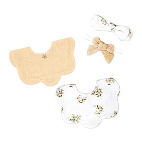 Baby Mode Signature  Bavoir et bandeaux 4 pi&egrave;ces : Tan Folliage