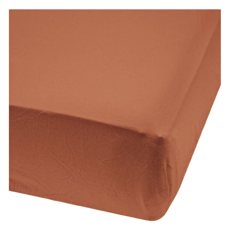 Perlimpinpin-Bamboo fitted sheet-Cayenne