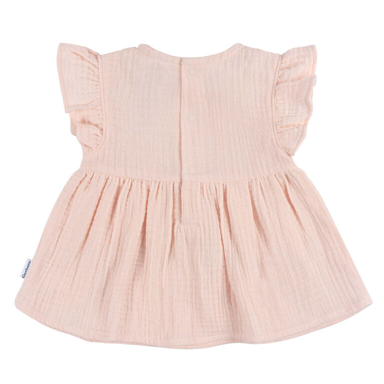 Gerber Childrenswear - 2-Piece Top + Diaper Set - Blush - NB
