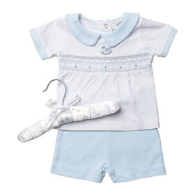 Rock a Bye Baby Short Set: Blue Horse