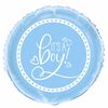 Blue Hearts Baby Round Foil 18" - English Edition