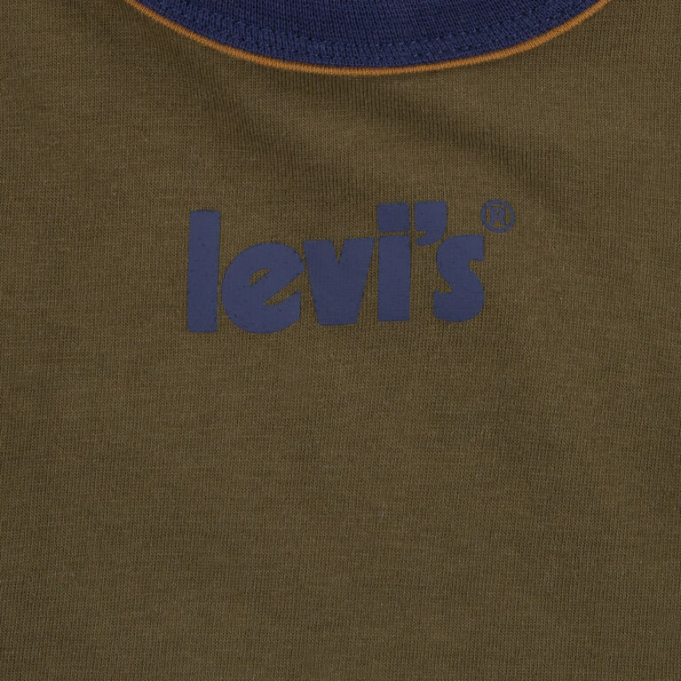 Levis Poster Logo Ringer & Denim Set - Denim Olive - Size 12 Months