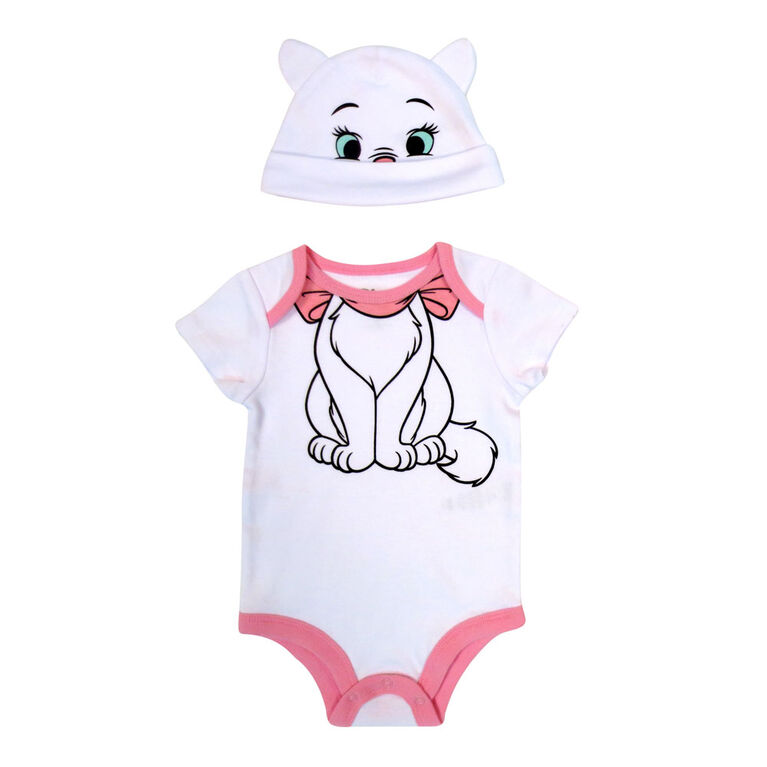 Disney Marie 2-Piece Bodysuit and Hat Set - Pink, 3 Months