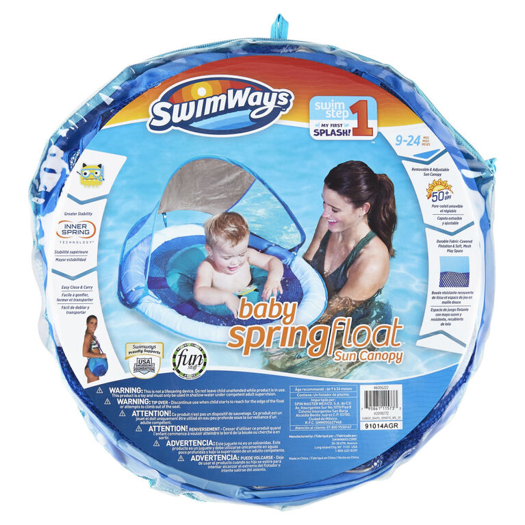 SwimWays, Bouée et pare-soleil Baby Spring Float - Monstre marin