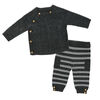 Bonjour Bebe 2 Piece Knit Cardigan Set-Grey 3-6M