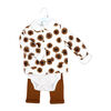 Baby Mode 3 Piece Cord Velour Jacket Set: Brown Wildflower 6-9M
