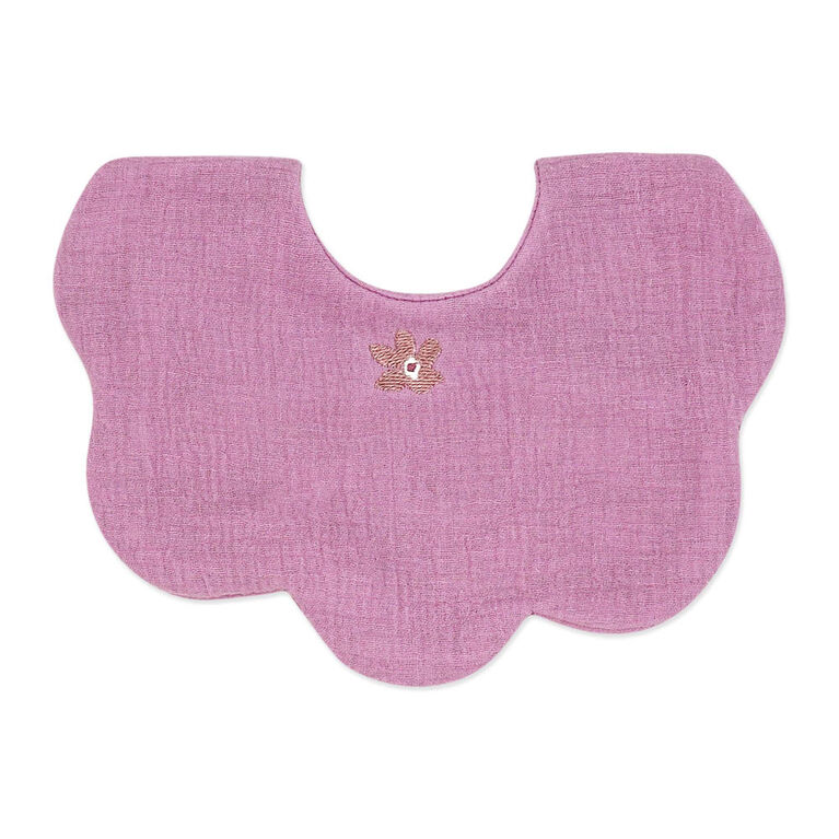 Baby Mode Signature 4 Piece Bib & Headbands: Mauve Floral