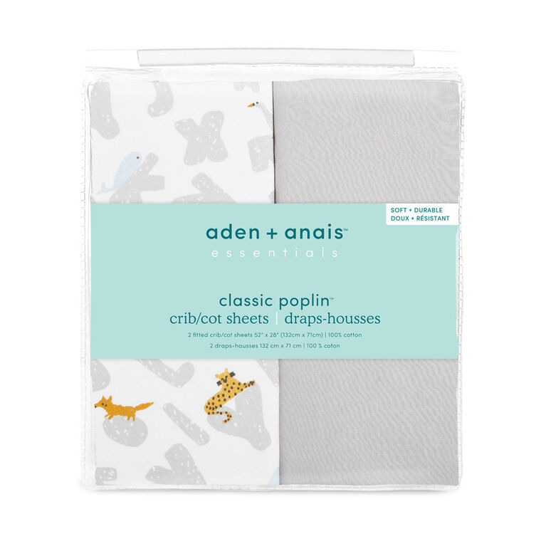Woven Cotton Sheet - Alphabet Animals 2 Pack