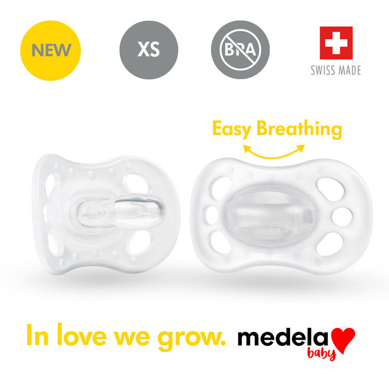 Nouvelle sucette NOUVEAU-NÉ Medela Baby, extra légère et petite, sans BPA - Sucette pour bébé 0-2 mo