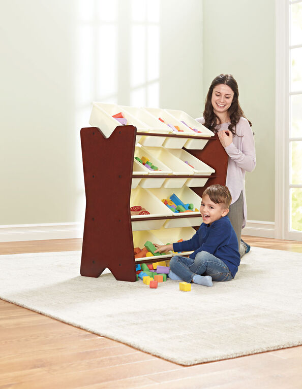 Imaginarium Storage Bin Rack with 12 Bins Espresso Toys R Us Canada