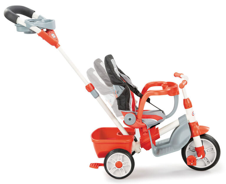 Little Tikes - Tricycle 5 en 1 Deluxe Ride & Relax (inclinable) - rouge et gris