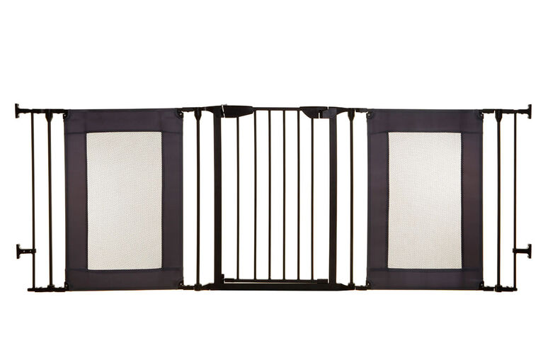 Dreambaby Denver 3 Panel Adapta-Gate - Black with Grey Mesh Panels