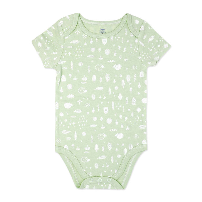 Baby Mode Short Sleeve Bodysuit:Green Forest 24M