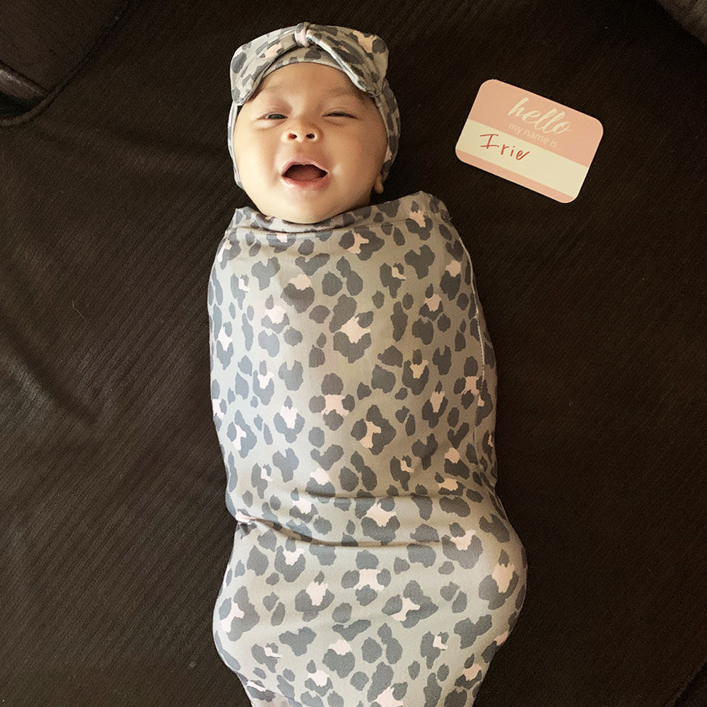 R♡mama Itzy Ritzy-Cutie Cocoon and Hat Set - Blush Leopard | Babies