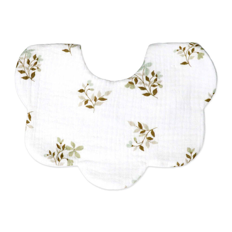 Baby Mode Signature 4 Piece Bib & Headbands: Tan Folliage