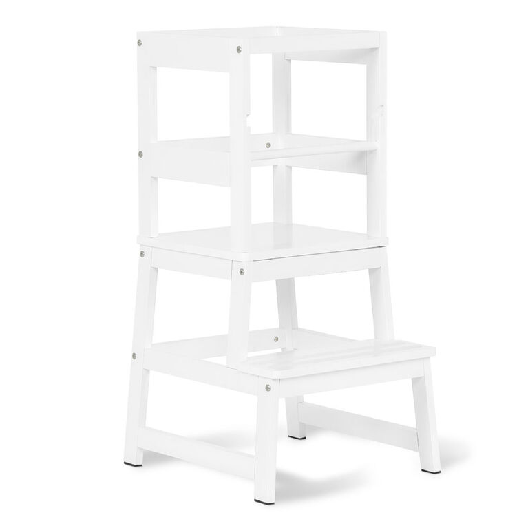 2-In-1 Learning TowerandStep Stool White