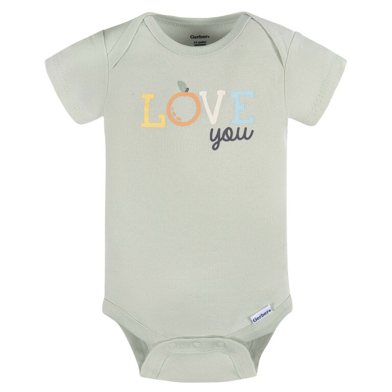 Gerber Childrenswear - 3-Pack Baby Neutral Short Sleeve Onesies Bodysuit - 6-9M