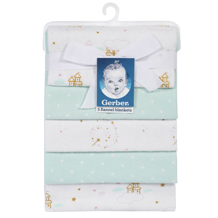 Gerber 5Pack Receiving Blankets Blue Princess Babies R Us Canada