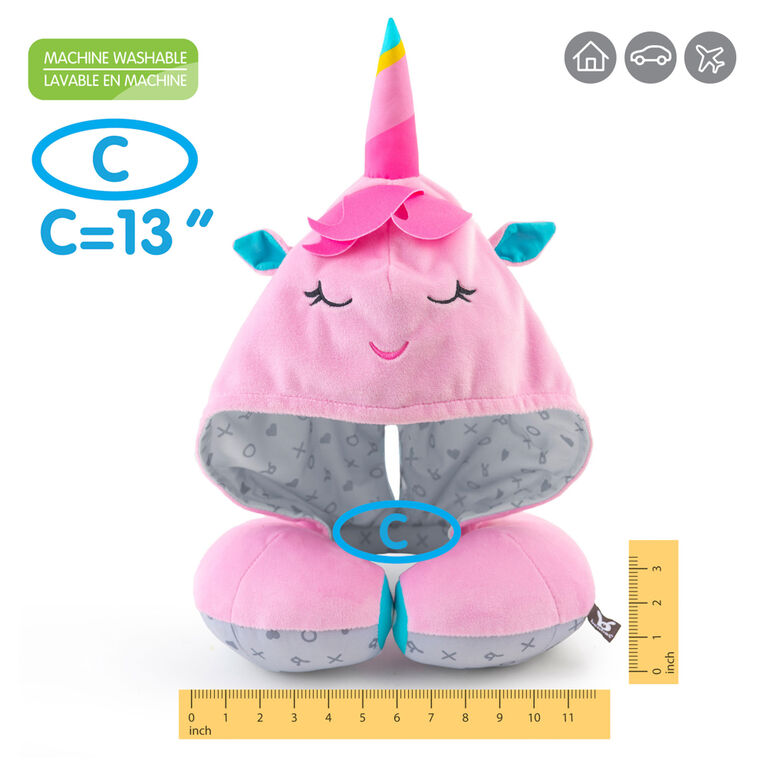 Benbat - Hooded Travel Head and Neck Support - Unicorn / Pink / 3+ Years Old