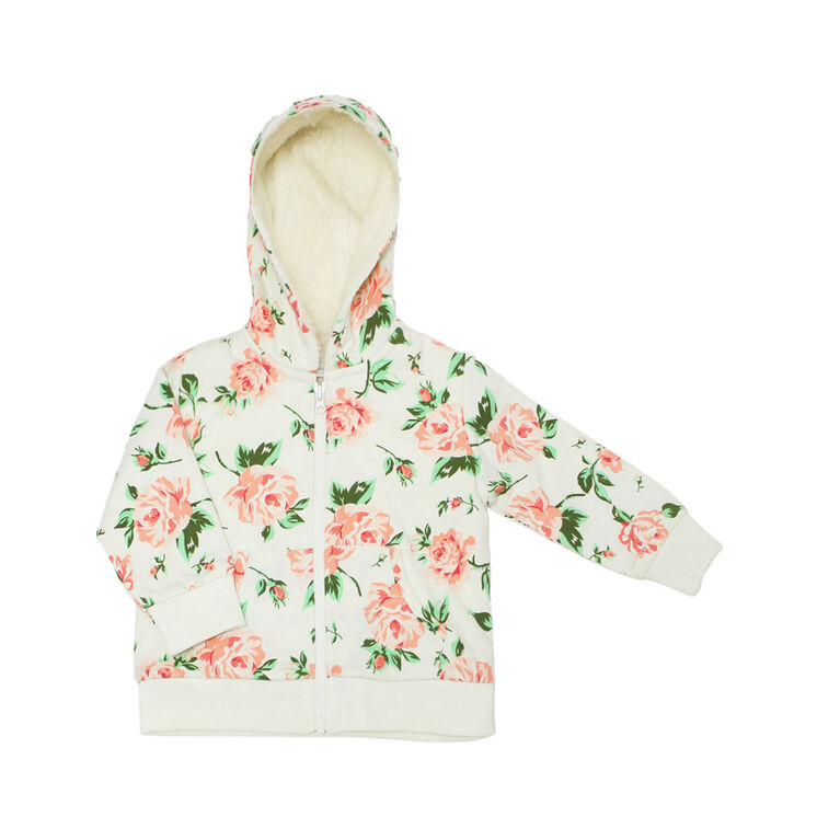 Koala Baby Girls Sherpa Lining Cardigan - Aop Floral, 24 Months