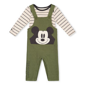 Mickey Mouse Overall Set Green 12/18M