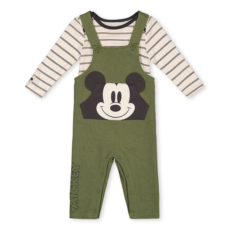 Mickey Mouse Overall Set Green 12/18M