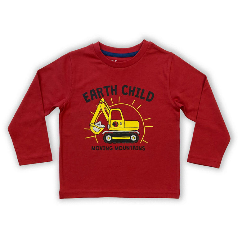Earth Child Long Sleeve Tee - Red - 5T