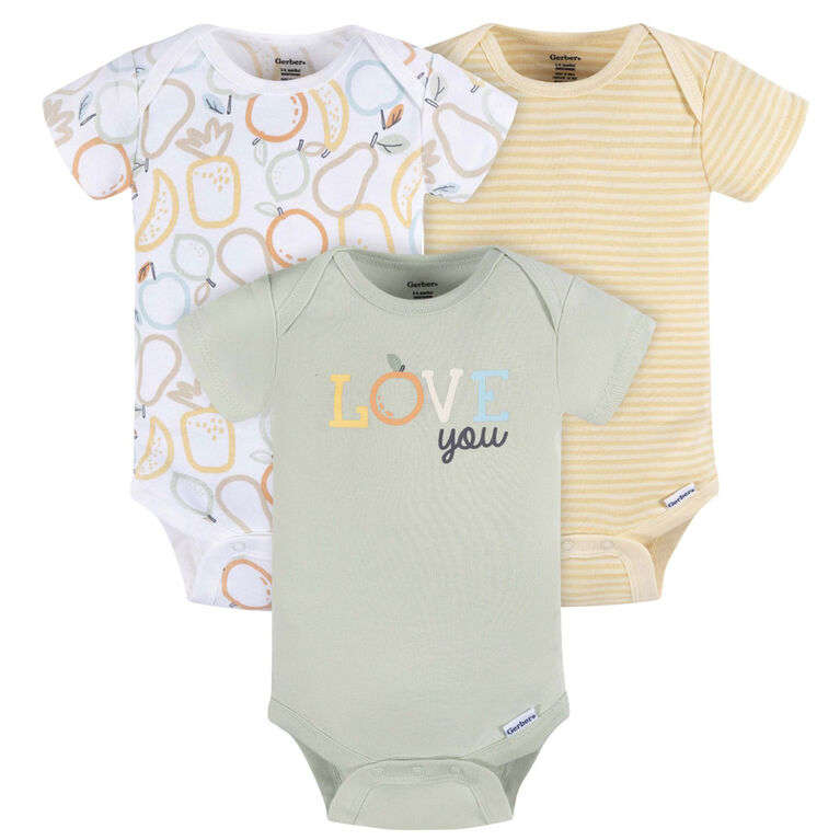 Gerber Childrenswear    Lot de 3 body manches courtes Love You 