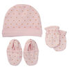 Koala Baby Hat, Mittens And Booties - Pink , size 3-6 months