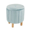 Kvell 15" Round Storage Ottoman Blue