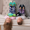 NightBuddies Light-Up Eyes Slippers Plush Orca Black