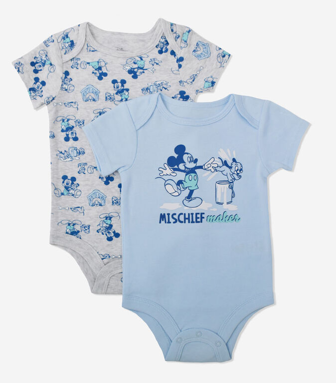 Disney Mickey Mouse 2 Pack Bodysuit Blue 0M