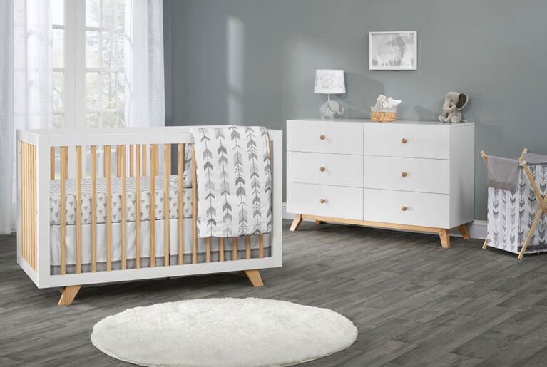 Oxford Baby Visby 3 In 1 Convertible Crib White Natural R