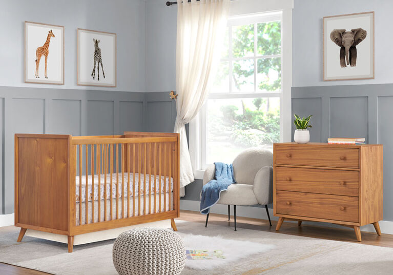 Couchette Convertible Dawson 3-en-1 Brun Miel - Notre exclusivité