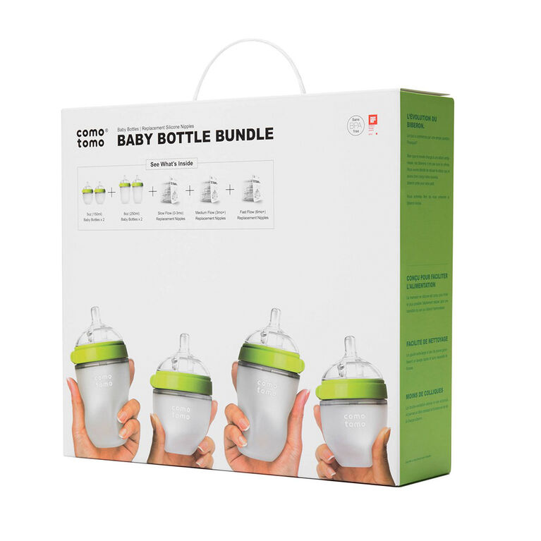 Comotomo Baby Bottle Bundle Green