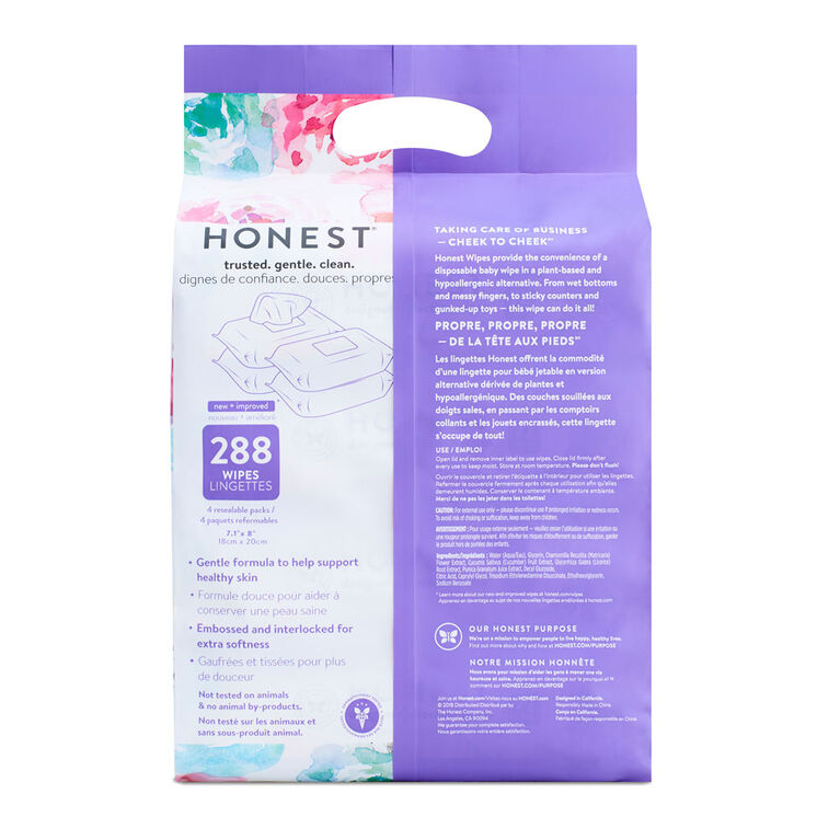 The Honest Company - Baby Wipes - Rose Blossom - 288 Count - 3 Packs