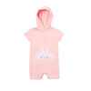 Snugabye Girls Hooded French Terry Romper - Pink Cat 12 Months