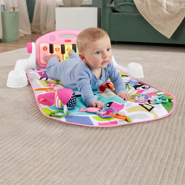 Fisher-Price - Tapis piano Lumières et Apprentissage, pour bébé, rose - Édition anglaise