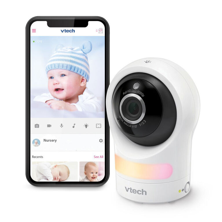 VTech RM9761 1080p WiFi Remote Access Video Baby Monitor with Night Light - White