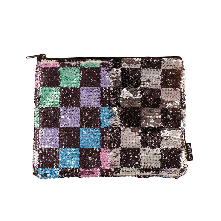 Checkerboard Sequin Pouch