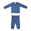 Rock a bye Baby Knit Cardigan and Trouser: Denim Blue 0-3M