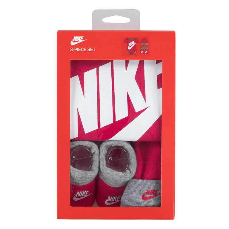 Nike 3 Piece Bodysuit Box Set - Pink - Size 0m-6m