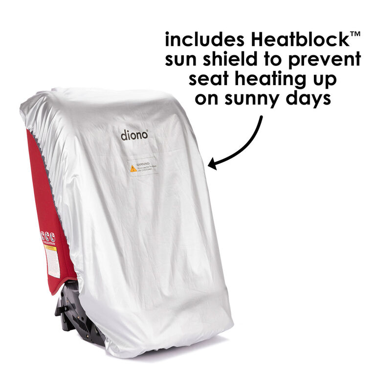 Diono Ultra Mat Deluxe Full Size Car Seat Protector with Integrated Heatshield, Crash Tested With Premium Ultra Thick Padding For Durable, Water Resistant Protection, Includes 3 Mesh Storage Pockets