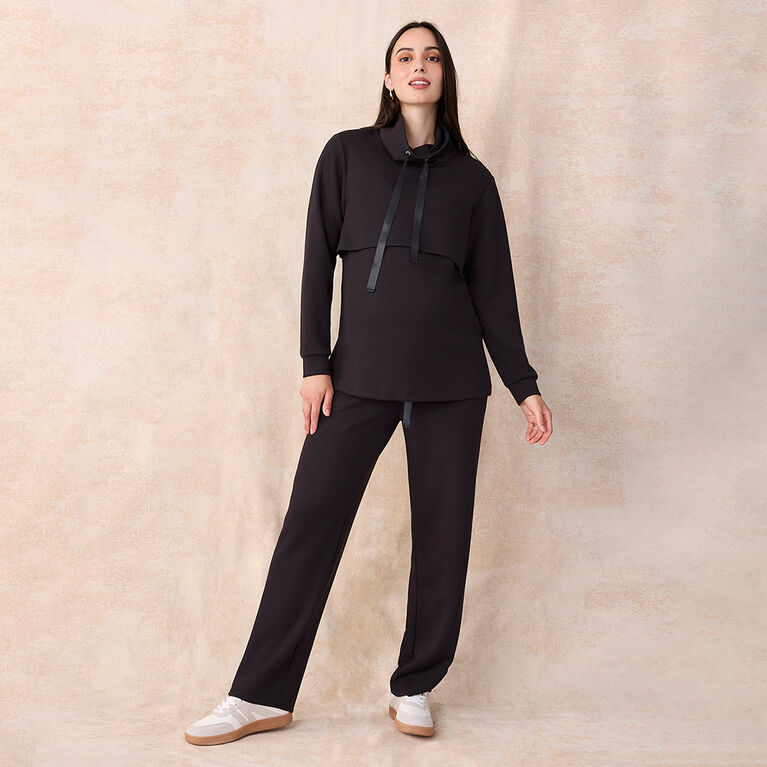 Motherhood - Scuba Wide Leg Pant - Black - L