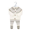 Rock a Bye Baby  Ensemble cardigan en tricot avec pieds : Fairisle cr&egrave;me 6-12 mois