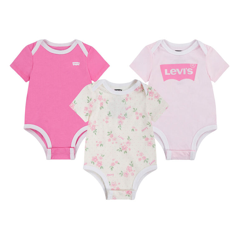 Levis 3 pack Bodysuits - Pink - Size 3 Months