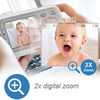VTech Moniteur de bébé numérique de 2,8 po à couleur intégrale et vision nocturne automatique - blanc