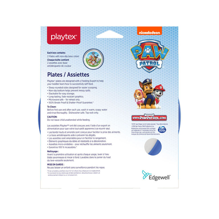 Playtex Paw Patrol Plates, 2-Pack - Blue