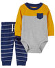 Carter's Two Piece Colorblock Bodysuit Pant Set Navy 6M