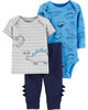 Carter's 3-Piece Dinosaur Little Character Set - Blue, 9 Months